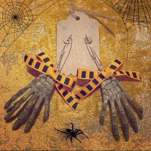 HANDMADE SKELETON HAND DANGLE EARRINGS